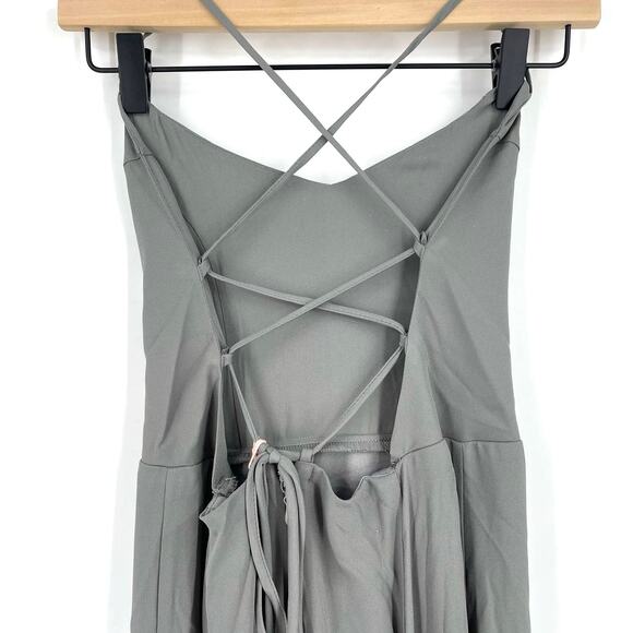 Show Me Your MuMu Godshaw Goddess Gown Soft Charcoal Crisp Medium NWT - Picture 4 of 10